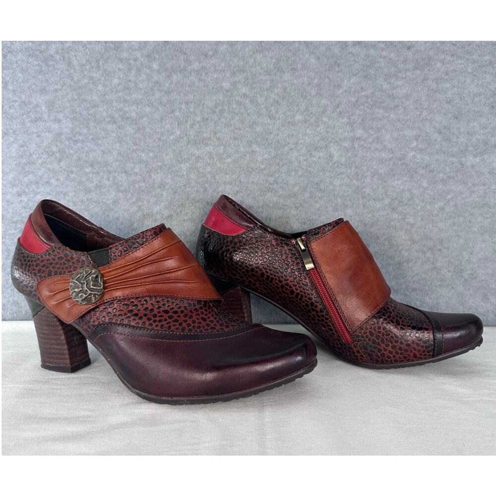 L'Artiste by Spring Step Womens sz 42 (10.5-11) Fia Ankle Bootie Block Heel BOHO